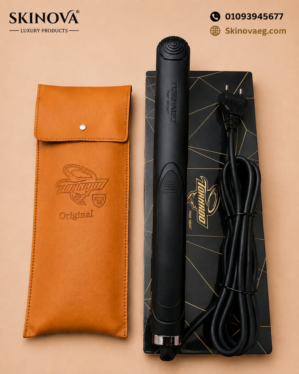 مكواة فرد الشعر الاحترافية بريميوم جولد من تورنيدو (TORNADO - Premium Gold Styler)