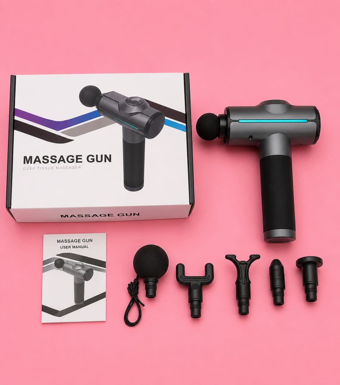 مسدس مساج وتدليك العضلات الذكي شاشة ديجيتال (Fascia Gun - Light Age)