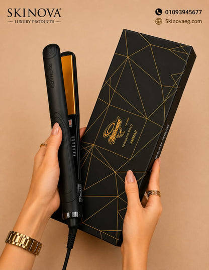 مكواة فرد الشعر الاحترافية بريميوم جولد من تورنيدو (TORNADO - Premium Gold Styler)
