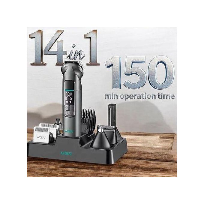 VGR V-096 14 in 1 Grooming Kit – ماكينة الحلاقة والتشذيب متعددة الاستخدامات