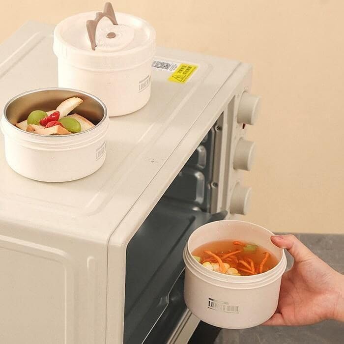 304 Stainless Steel Thermal Lunch Box Set with Insulated Bag - طقم لانش بوكس حراري ستانلس ستيل 304 مع شنطة عازلة