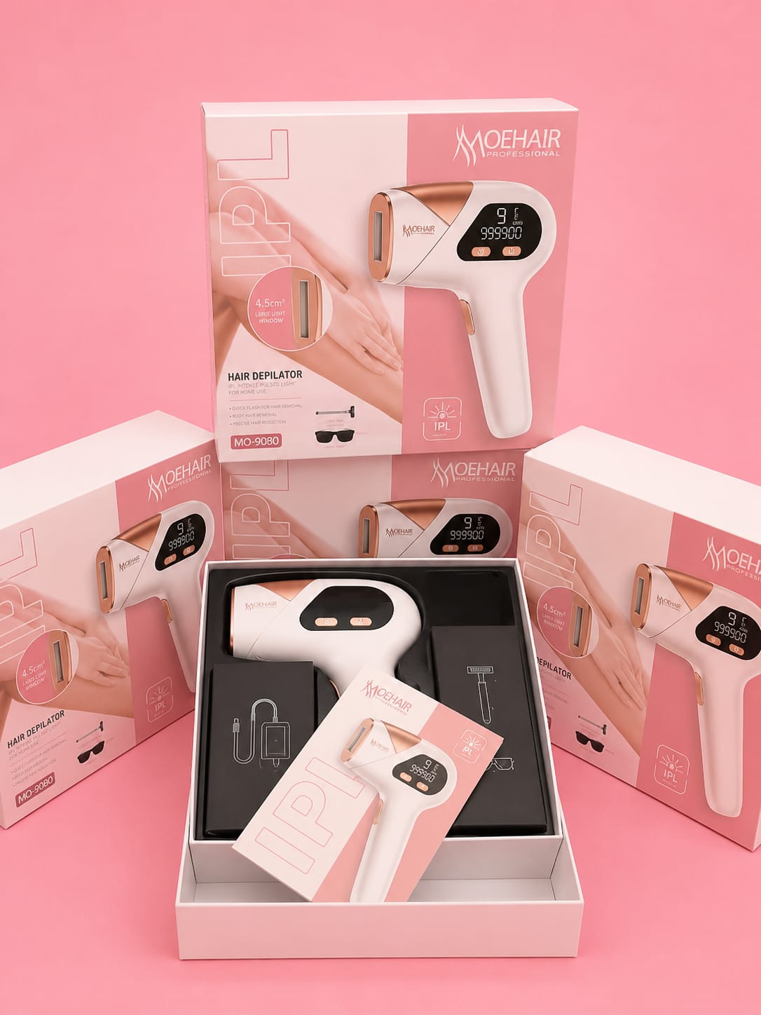 جهاز إزالة الشعر بالليزر المنزلي بتقنية النبض الضوئي المكثف MOEHAIR Pro Extreme IPL (موديل MO-9080).