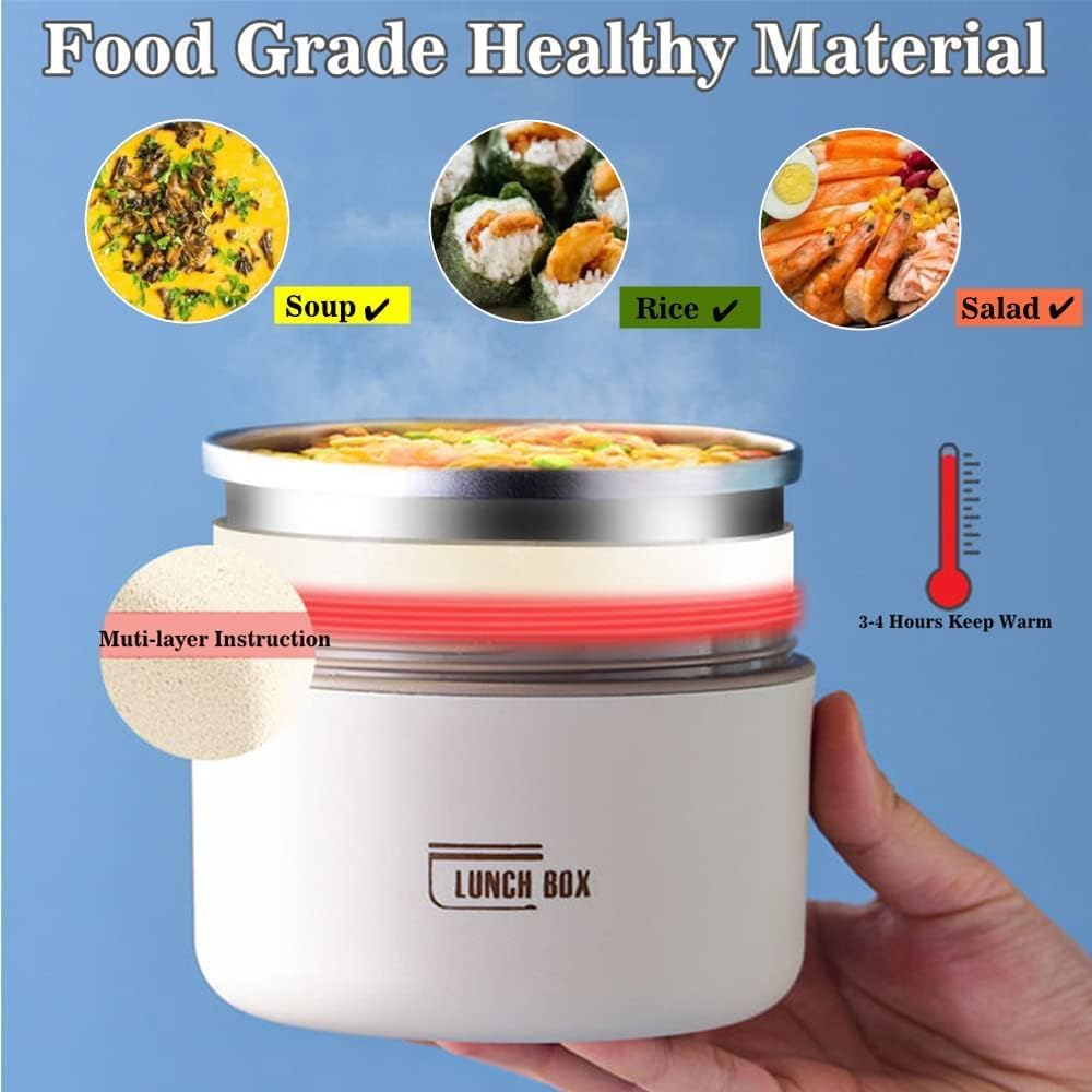 304 Stainless Steel Thermal Lunch Box Set with Insulated Bag - طقم لانش بوكس حراري ستانلس ستيل 304 مع شنطة عازلة
