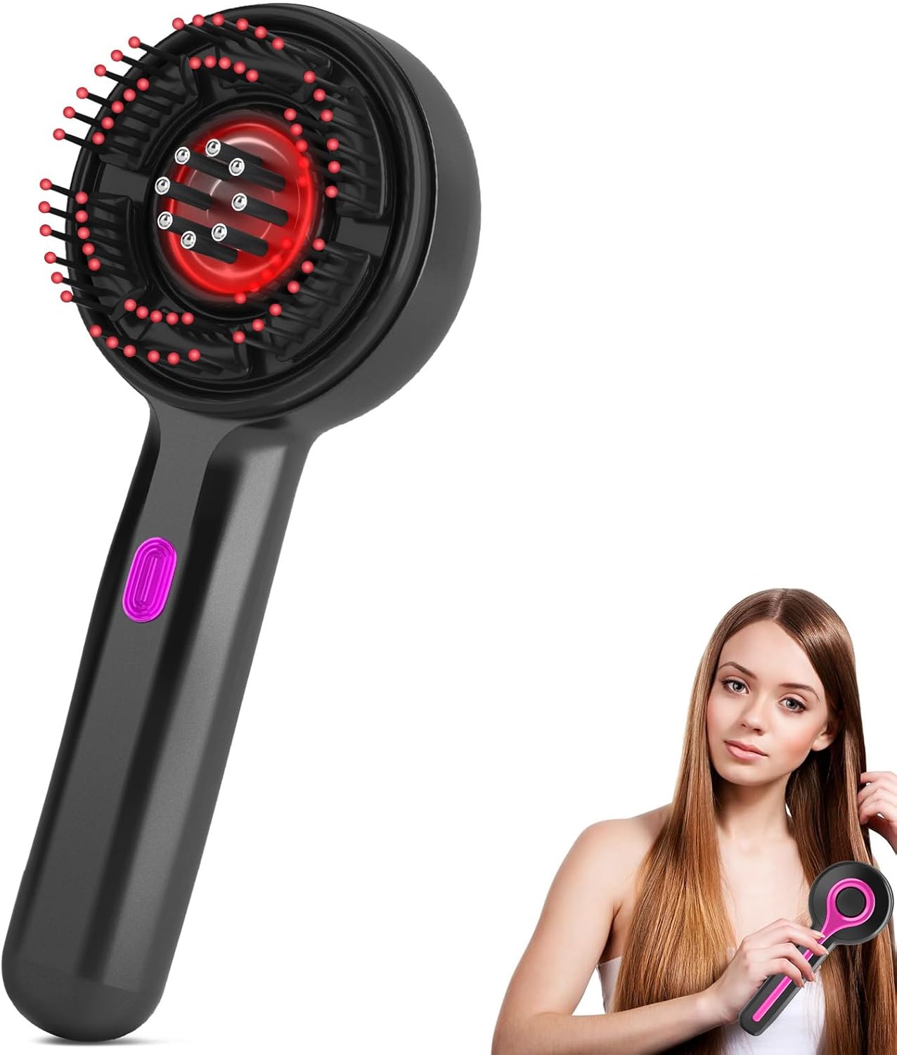 جهاز تدليك فروة الرأس مع زيوت مغذية لتحفيز نمو الشعر وتقليل التساقط - EMS Scalp Massage Comb with Hair Growth Oils for Hair Care