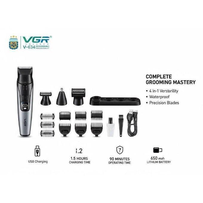 VGR 4 in 1 Grooming Kit Trimmer – Model V-634 -  ماكينة حلاقة رجالي متعددة الاستخدام