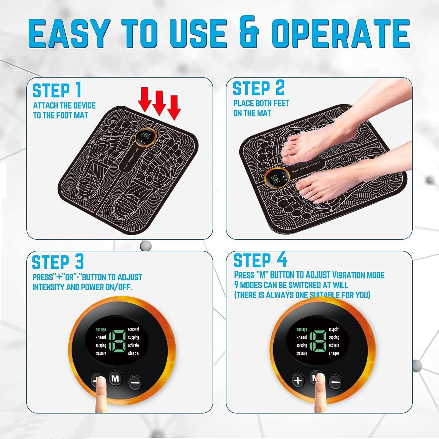 Pro Massage Gun & Foot Massager Mat – جهاز المساج الاحترافي + سجادة مساج القدم