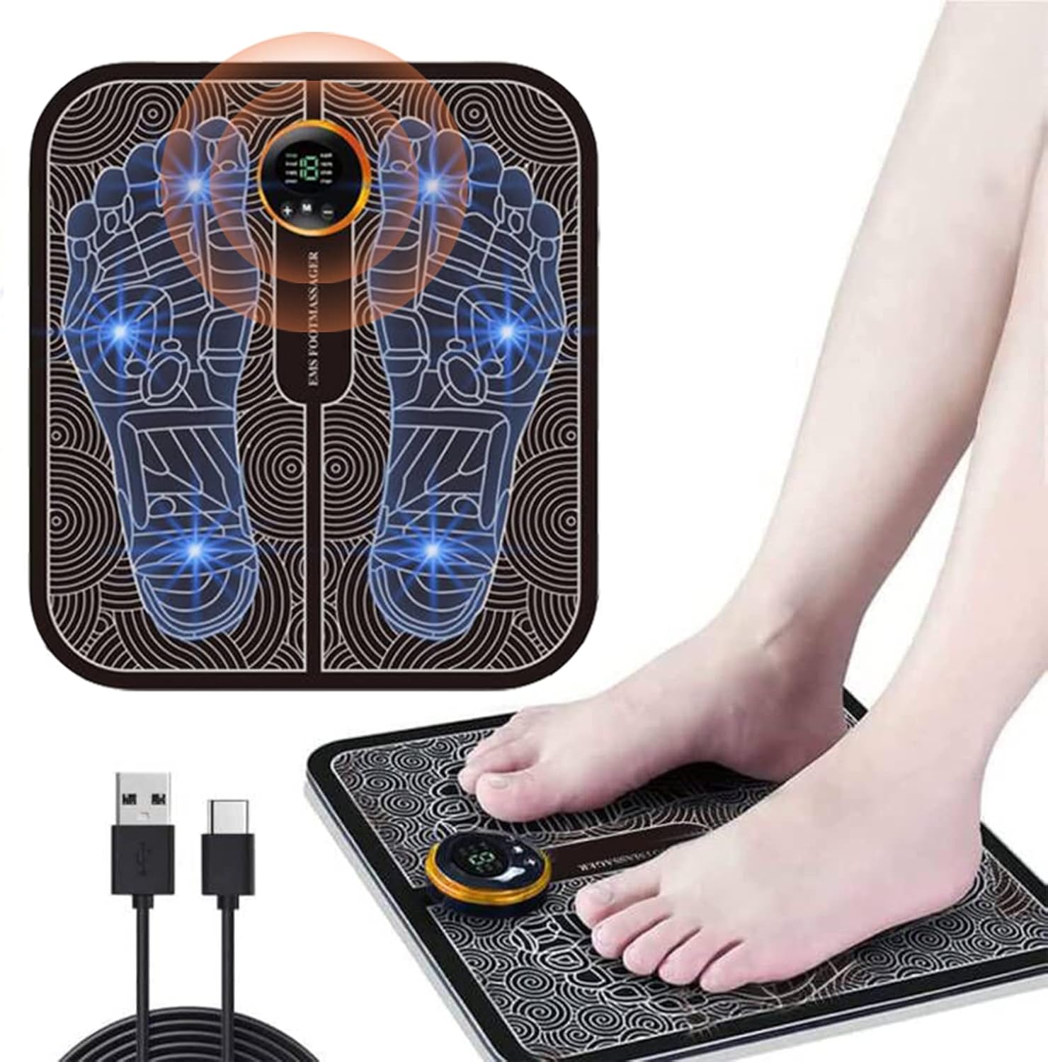 Pro Massage Gun & Foot Massager Mat – جهاز المساج الاحترافي + سجادة مساج القدم
