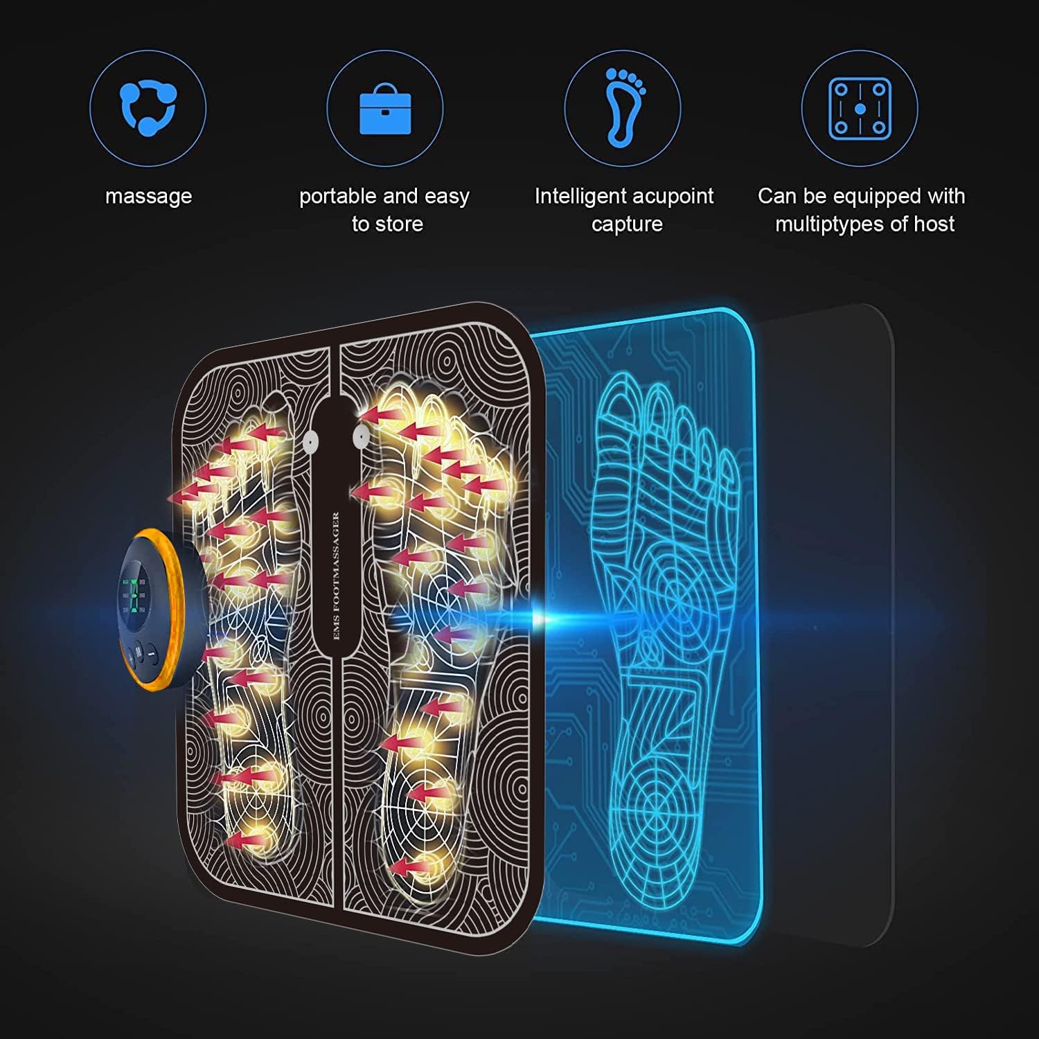 Pro Massage Gun & Foot Massager Mat – جهاز المساج الاحترافي + سجادة مساج القدم