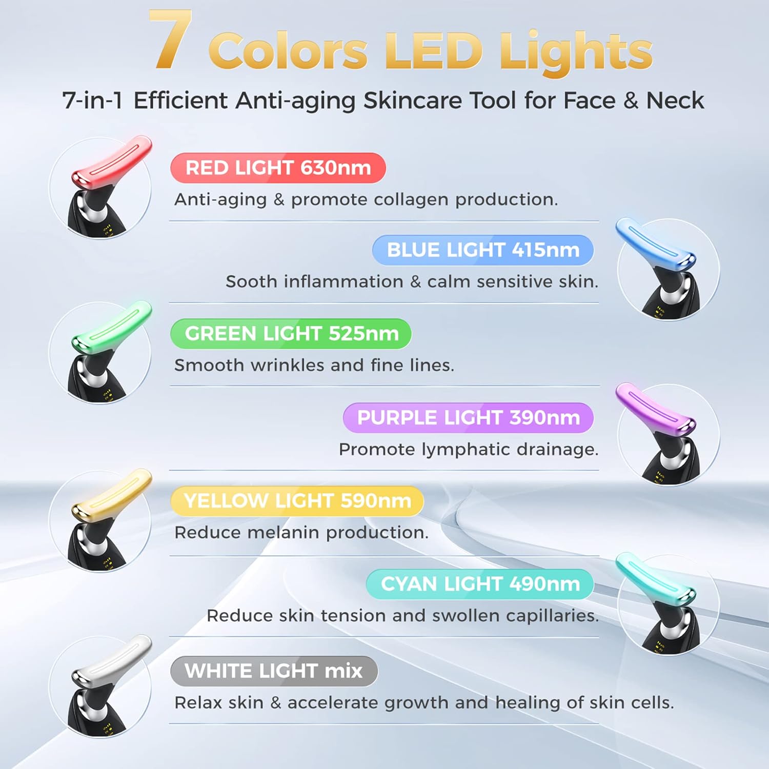 جهاز تقليل التجاعيد بالضوء النبضي المكثف مع سيروم الذهب 24 وجل الألوفيرا - Skinova Intense Pulsed Light Wrinkle Reducing Device with 24K Gold Serum & Aloe Vera Gel