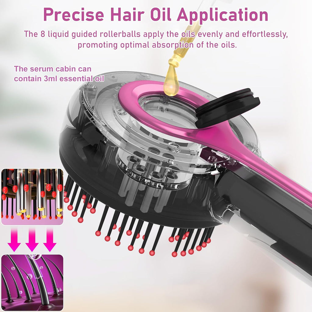 جهاز تدليك فروة الرأس مع زيوت مغذية لتحفيز نمو الشعر وتقليل التساقط - EMS Scalp Massage Comb with Hair Growth Oils for Hair Care