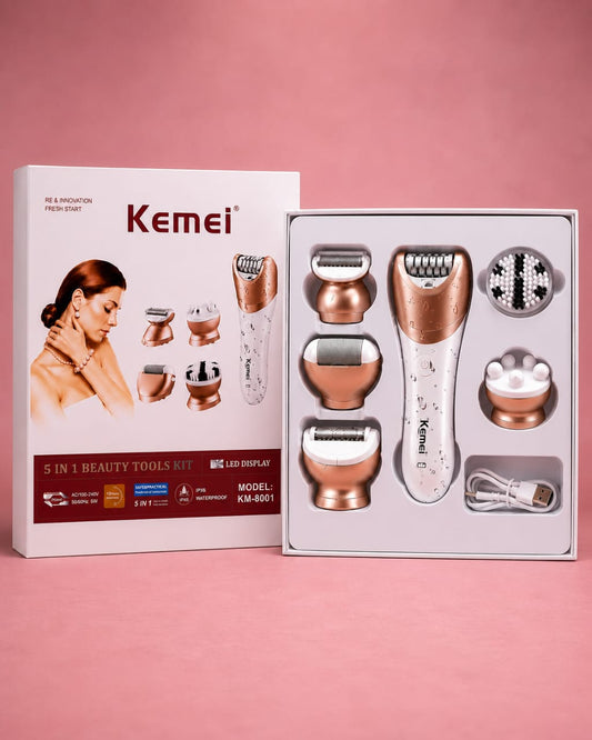طقم العناية والجمال 5 في 1 من كيمي (Kemei - KM-8001)