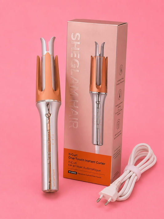 مكواة تجعيد الشعر الأوتوماتيكية الذكية SHEGLAM HAIR It-Curl One-Touch Instant Curle