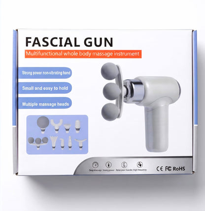 مسدس مساج وتدليك العضلات باللون الأبيض  (Fascia Gun )