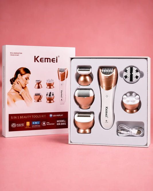 طقم العناية والجمال 5 في 1 من كيمي (Kemei - KM-8001)